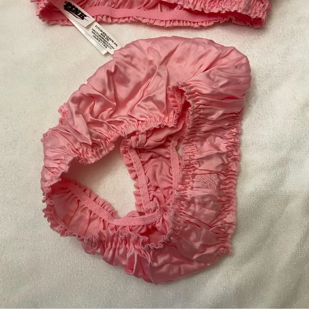 New! PINK Victoria's Secret Silky Flutter Bralette & Panty Set 1166